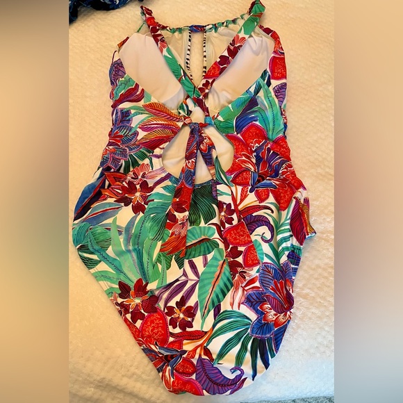 La Blanca Floral Halter One-Piece Swimsuit size 10 - Picture 5 of 5